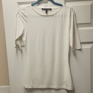 White House Black Market Cream Short Sleeve Top